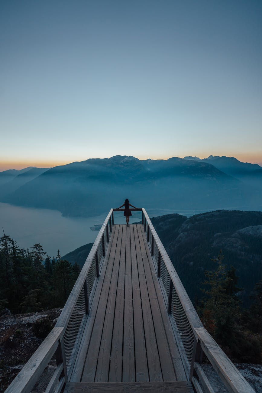 photo of person on bridge